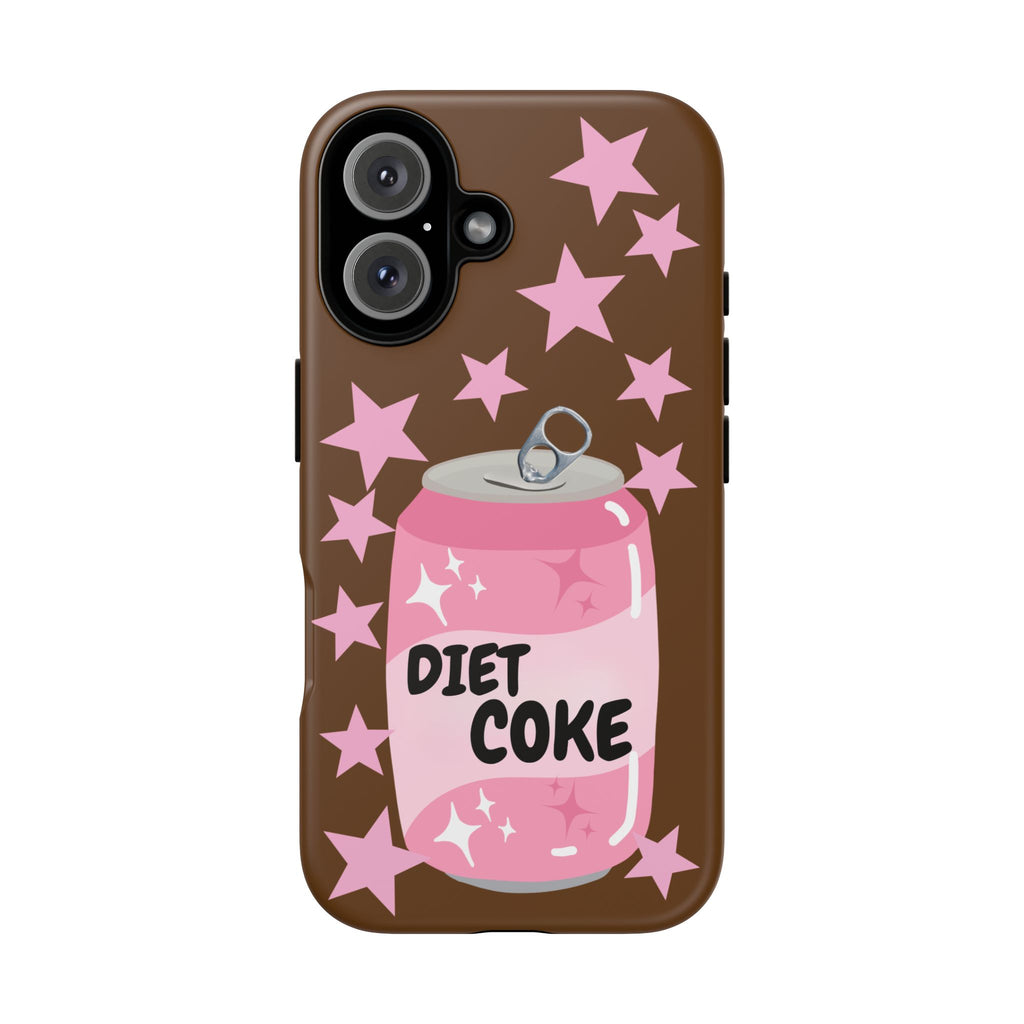 Diet Coke Pink Can Phone Case — Retro Star Sparkle Protective Case