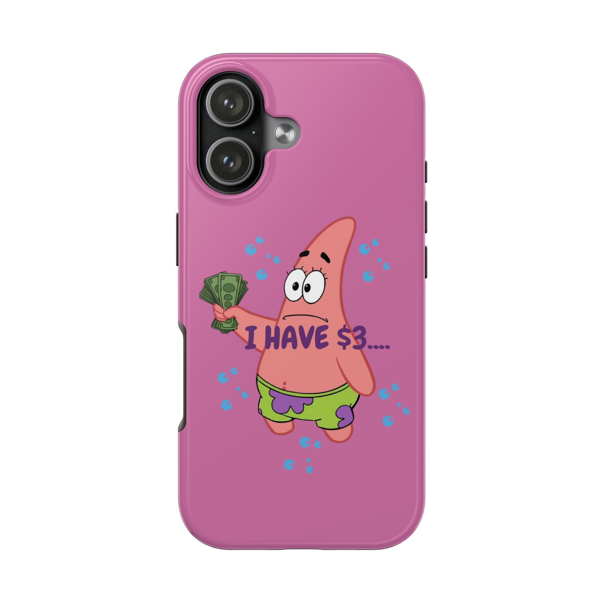 Patrick Star "I Have 3" Tough Phone Case — Funny Cartoon Protective Phone Cover