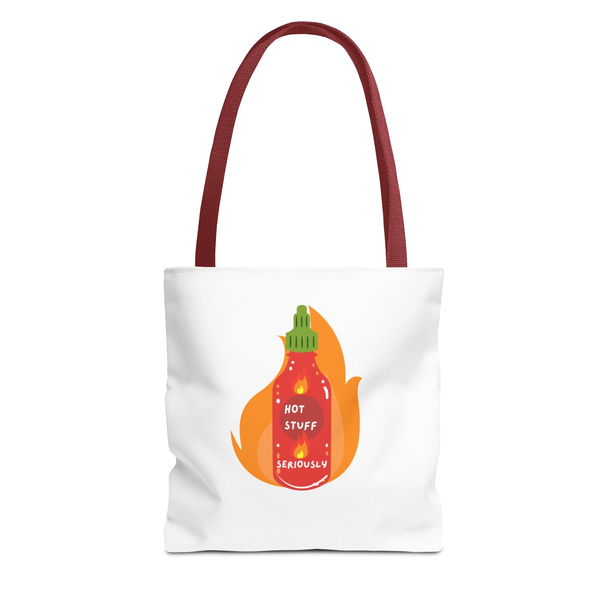 Tote Bag — “Hot Stuff Seriously” Sriracha Hot Sauce Graphic Tote Bag for Everything