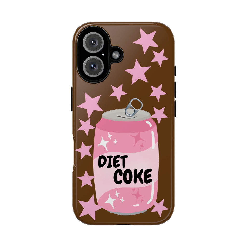 Diet Coke Pink Can Phone Case — Retro Star Sparkle Protective Case