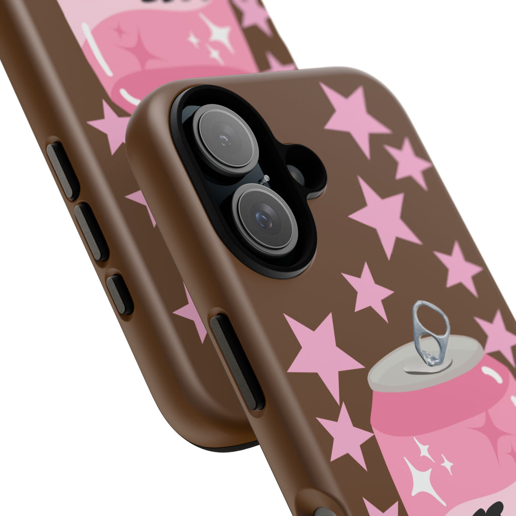 Diet Coke Pink Can Phone Case — Retro Star Sparkle Protective Case