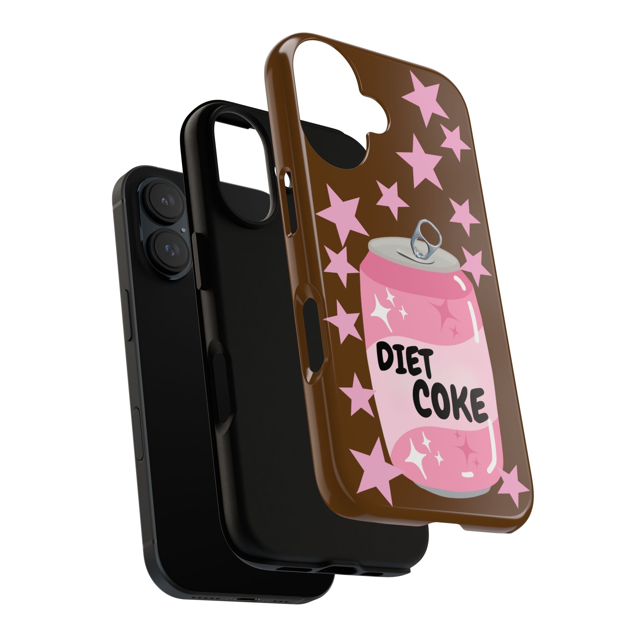 Diet Coke Pink Can Phone Case — Retro Star Sparkle Protective Case
